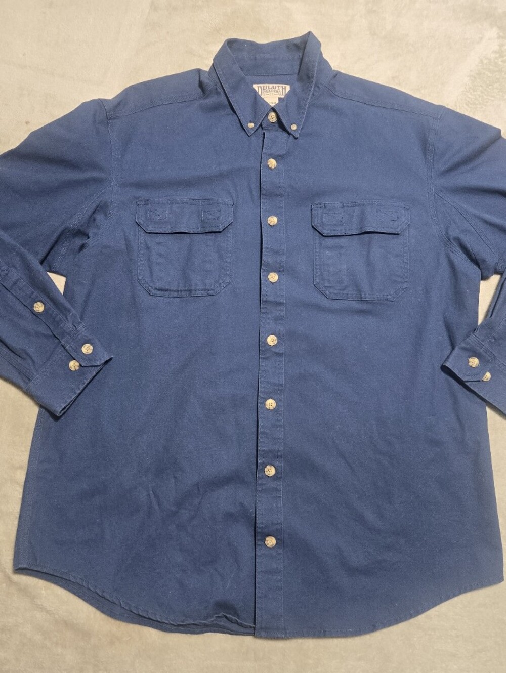 Duluth Trading Co Navy Button-Down Work Shirt/Jacket Workwear